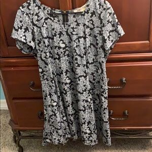 Black and white floral patterned dress